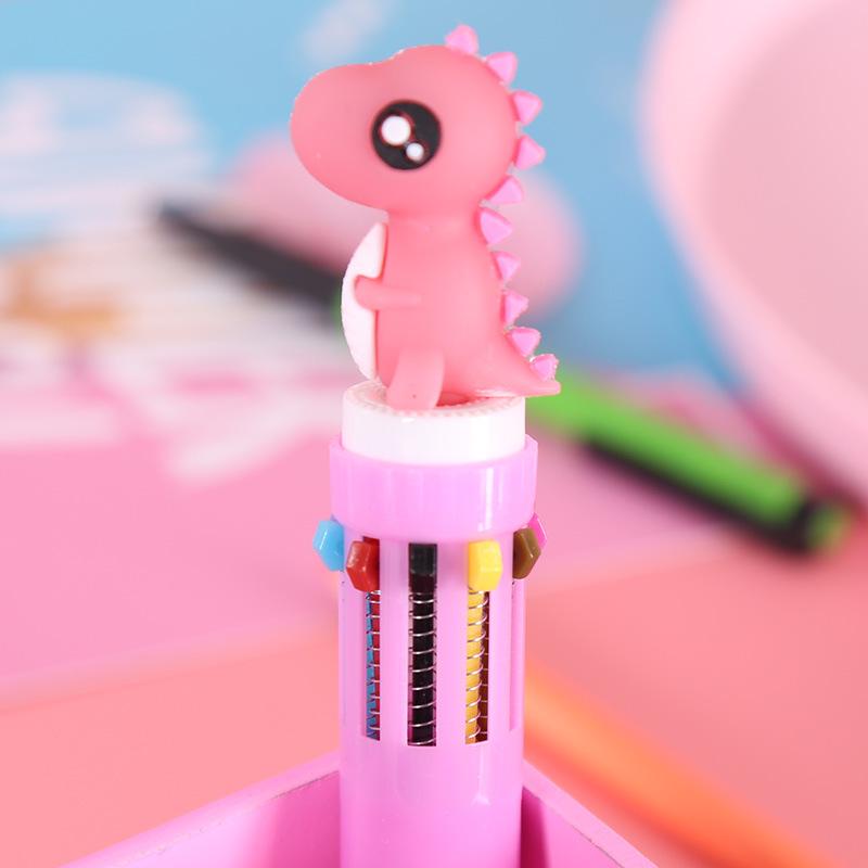 Adorable Multi-Color Korean Dinosaur Ballpoint Pen, 0.5mm Black Ink