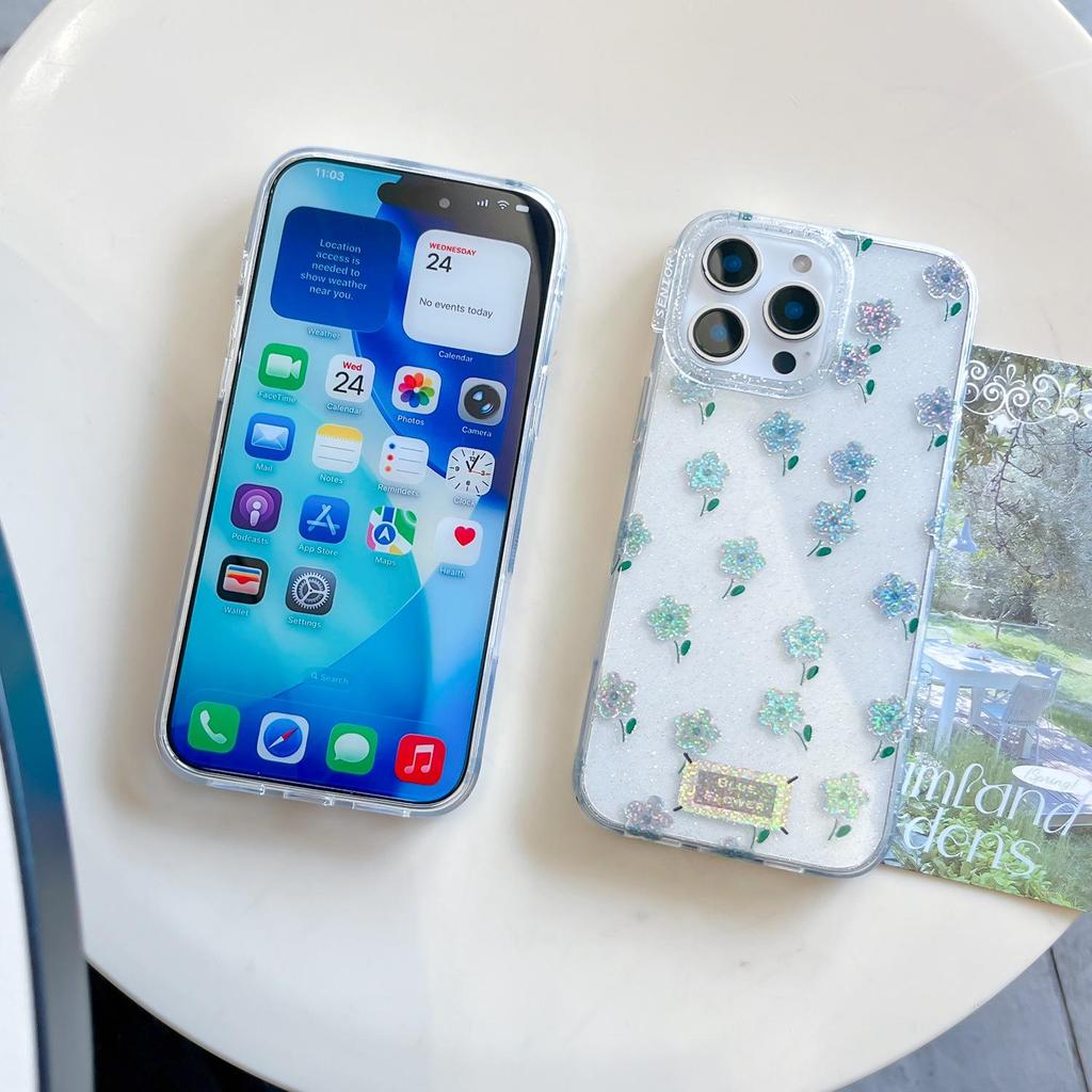 Luanjin IMD Full-Screen Floral Case for iPhone 17 Pro / 15 Pro Max / 16 PM