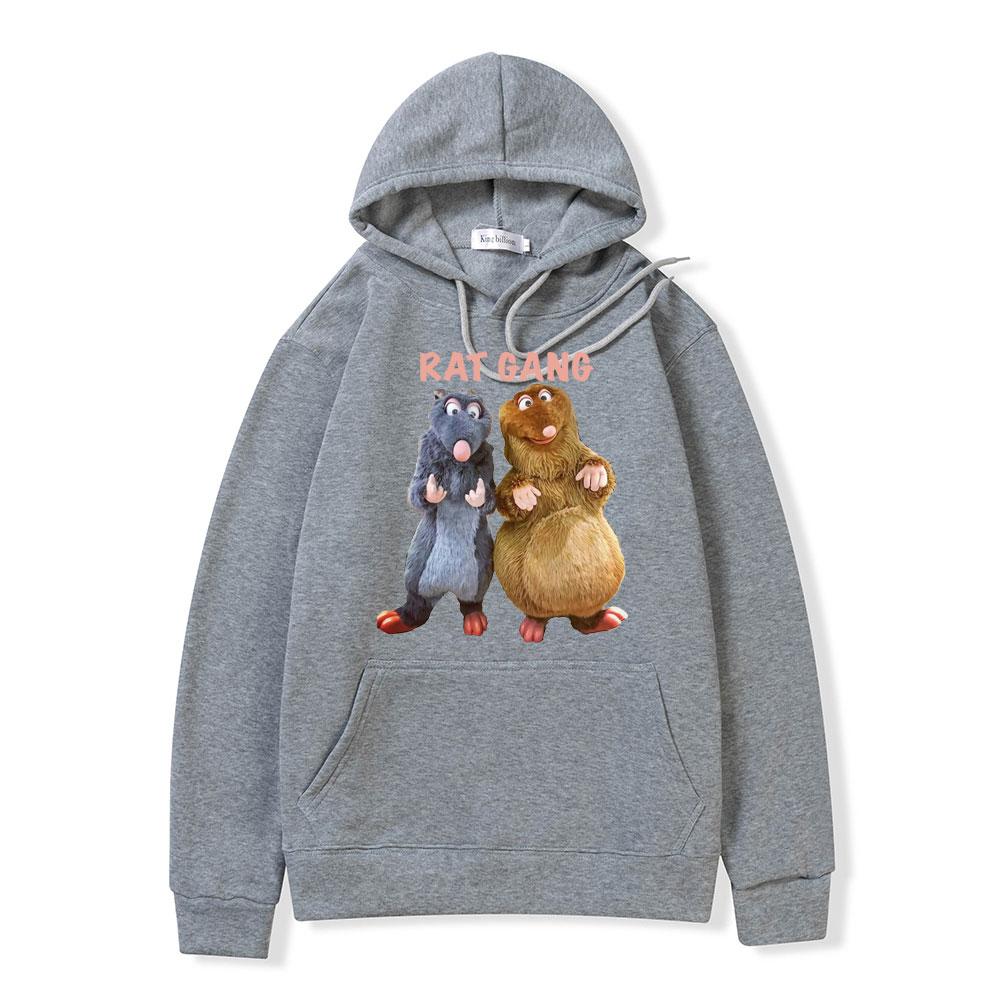 Funny Rat Gang Hoodie Ratatouille Remy and Emile Graphic Sweatshirt Kawaii Cute Mouse Print Hoodies Men Women Oversized Pullover