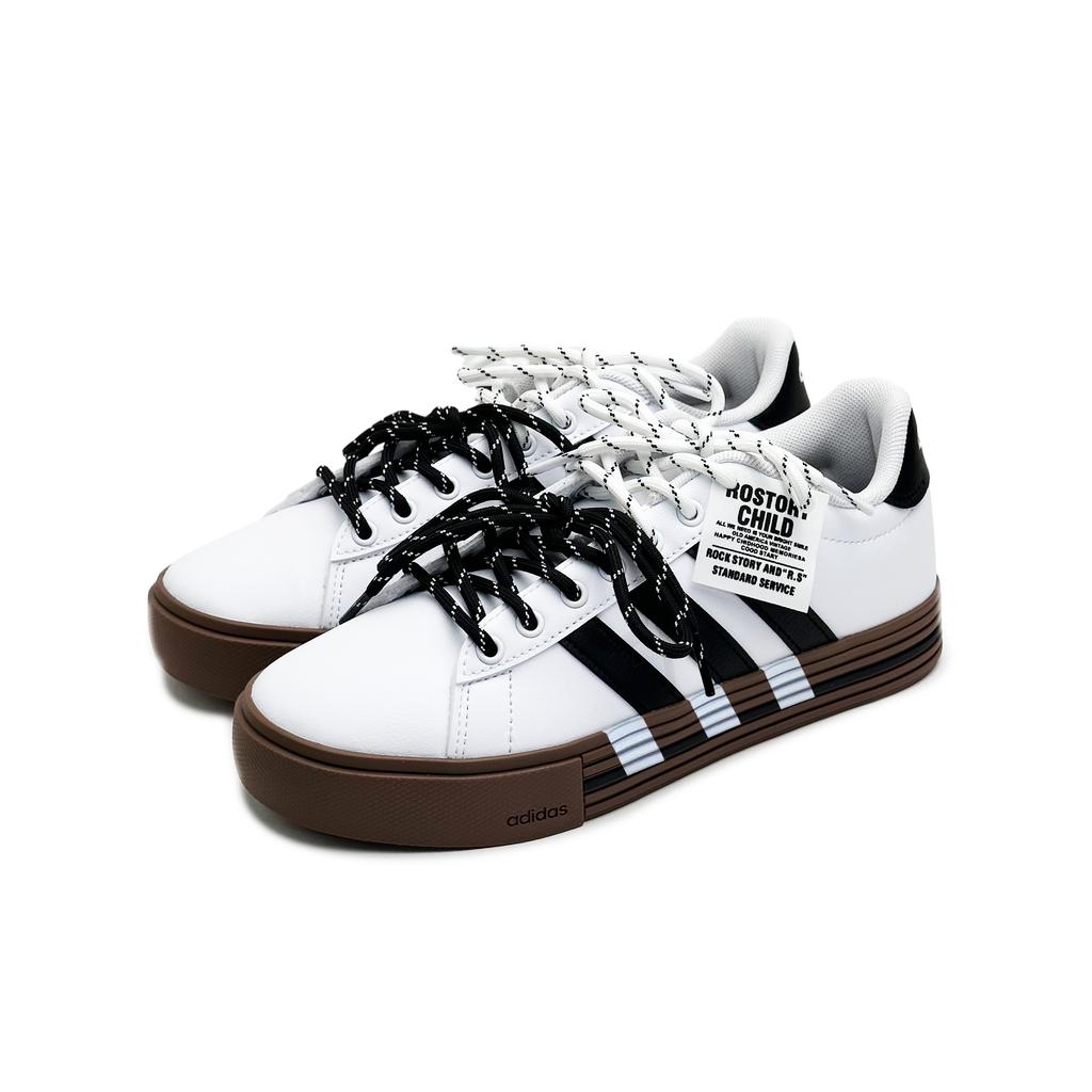 Adidas Daily 4.0 Synthetic Leather Abrasion Resistant Slip Resistant Low top Skateboard Shoes Unisex White JR0077(Team1801-)