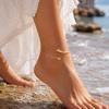 Adjustable Open Cuff Ankle Bracelet for Women Gold Plated Minimalist Foot Chain Summer Beach Jewelry for Women