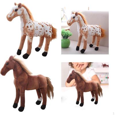 2Pieces Plush Toy Simulation Horse Animal Dolls for Home Decoration StyleA