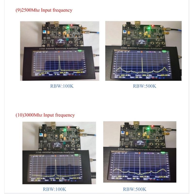 Analizor de frecvență cu ecran de 4,3 inch, analizor de spectru cu antenă 35M-4400Mhz pentru telecomandă WiFi 2.4G e Talkie