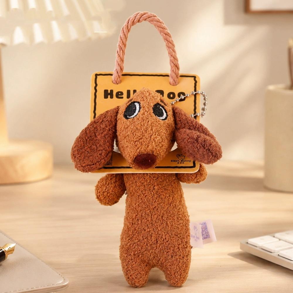 Bag Charm Dachshund Plush Pendant Pet Lovers Puppy Hanging Toy Funny Sausage Dog Keychain  Kids Toy