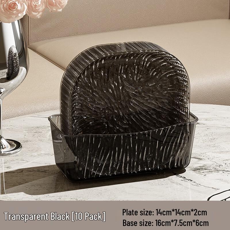 ZISIZ Glacier Pattern Transparent Snack & Bone Dish Set