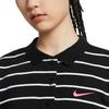Nike Sportswear Small Logo Embroidered Color Block Striped Comfortable Casual Short Sleeve Polo Shirt Women Polo Shirts Black HM4649-010