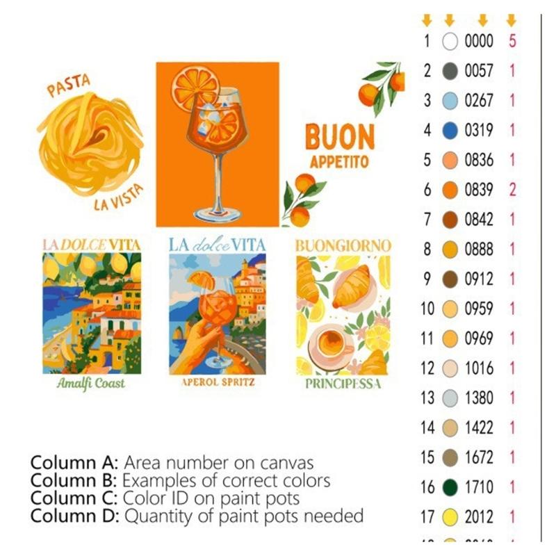 6PCS Numbered Preprinted Fabric Canvas With Acrylic Paint Art Brush For Beginner Art Craft Project and Home Decoration