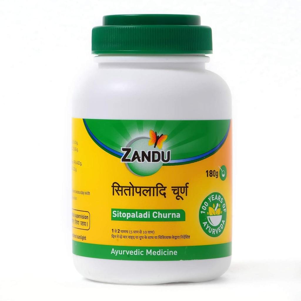 Zandu Sitopaladi Churn 180g Ayurvedic Herbal Powder for Digestive Support and Energy Boost