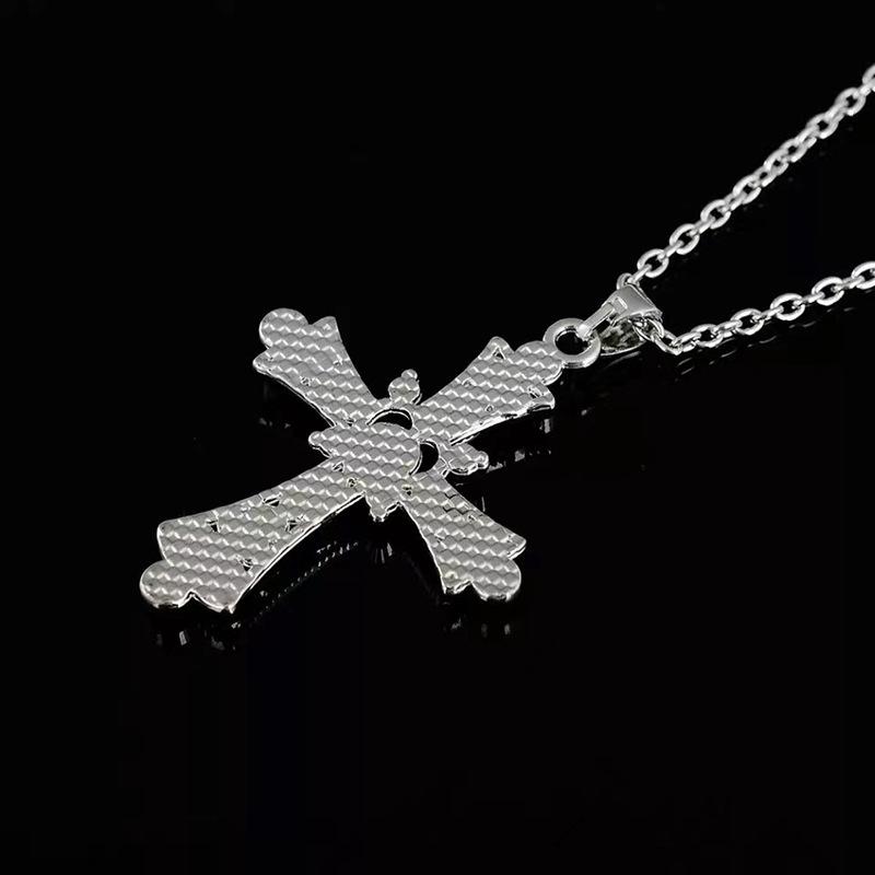 Women Cross Pendant Necklace Bohemian Crystal Color Cross Pendant Clavicle Necklace