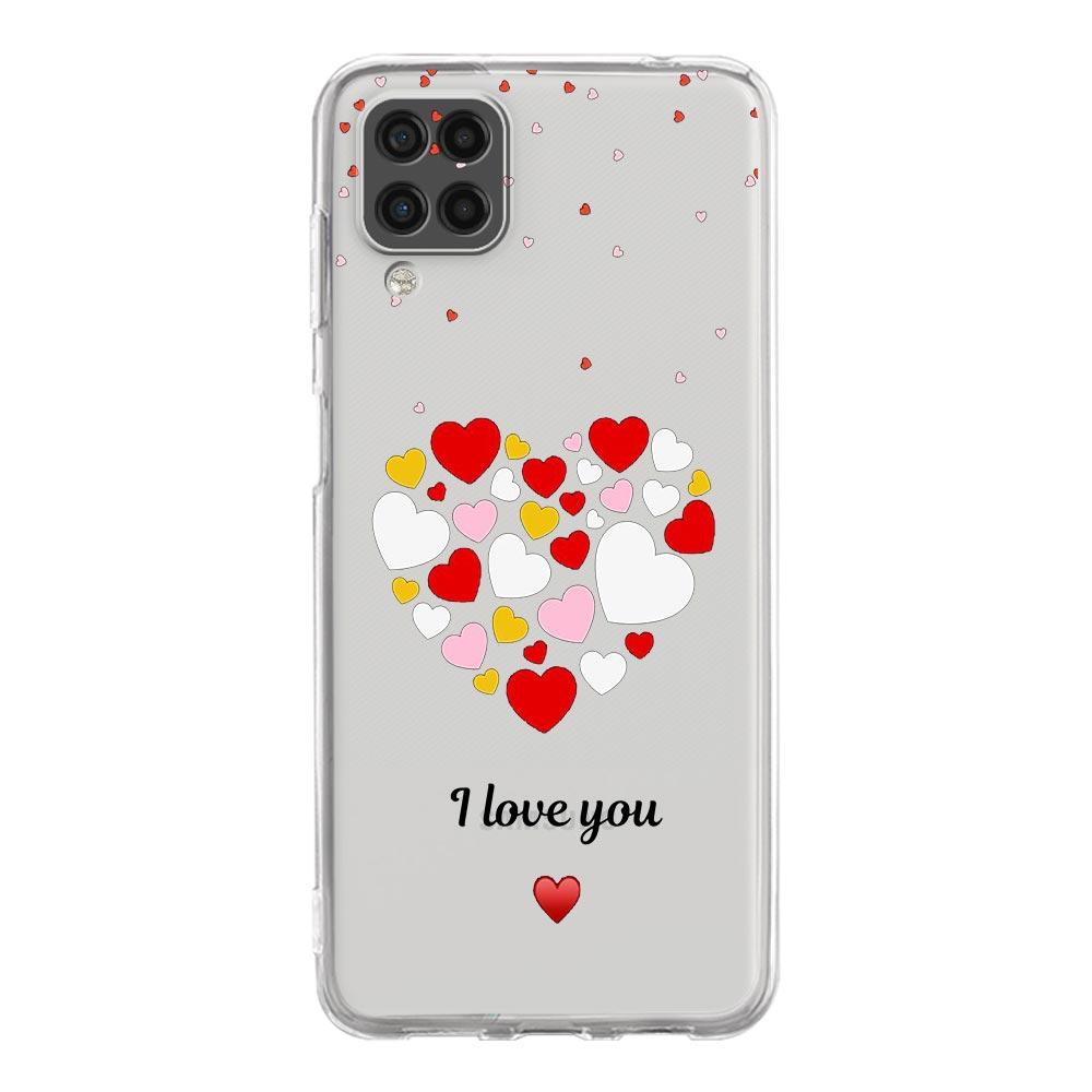 Phone Case For Samsung A13 A33 A35 A55 A73 A53 A23 A51 A71 A21S A12 A31 A41 A05s A03S A15 A25 A32 5G Cover I Love you Pink Heart