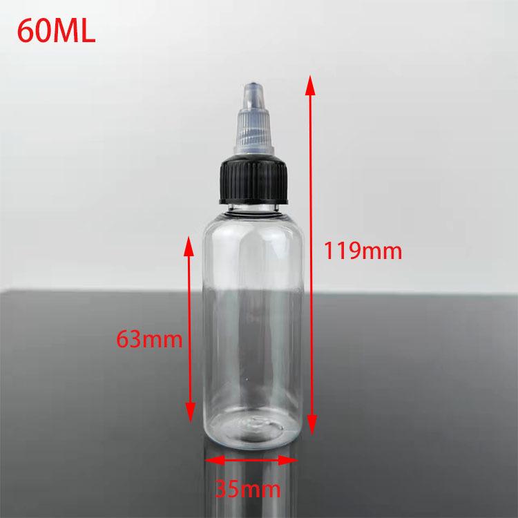 30, 50, 100ml Transparent PET Travel Bottle with Rotary Cap and Nozzle