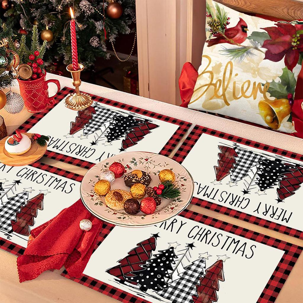 Christmas Placemats Cartoon Party Insulation Dining Table Christmas Atmosphere Placemats