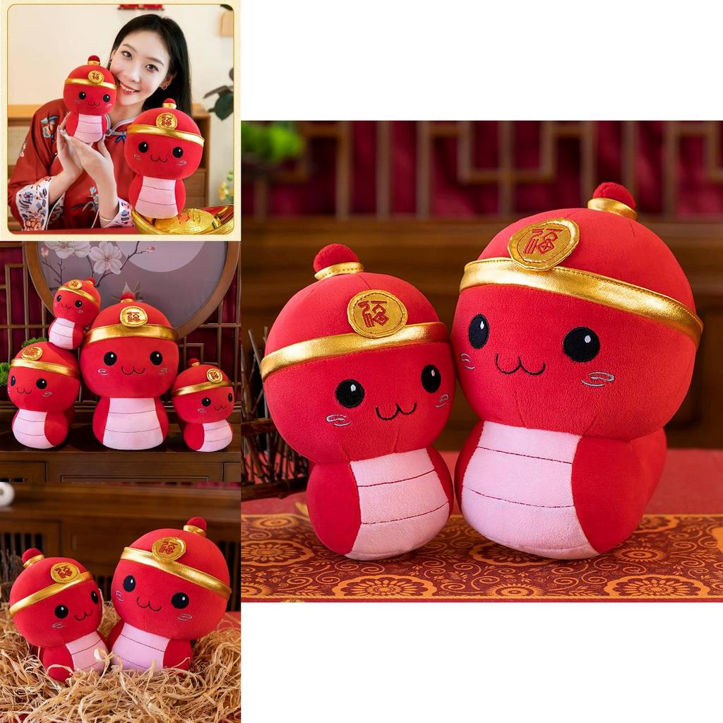Adorable Plush Snake Doll Cute Zodiac Snake Toy Soft Stuffed Animal Gifts For Kids