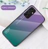 For Samsung Galaxy A25 A 25 5G deksel Gradient Aurora herdet glass myk ramme bakdeksel Telefonveske