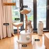 Wooden Cat Tree with Double Nests and Scratching Post