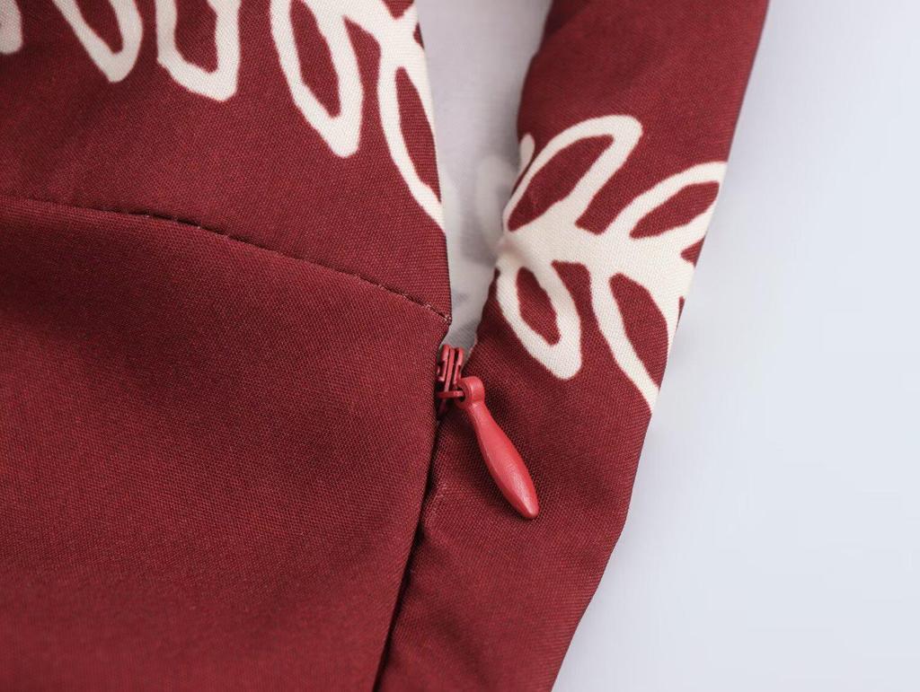 2025 Spring Women's European-American Style Slimming Strapless Print Wrap Dress