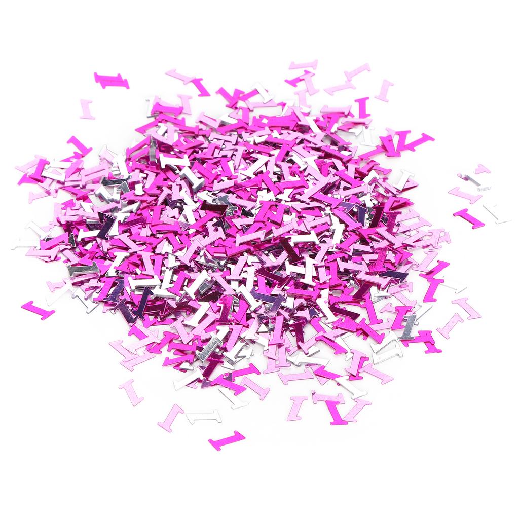 8mm Pink Confetti Party Glitter Sequin Table Decorations for Girl Baptism OrnamentsNumber