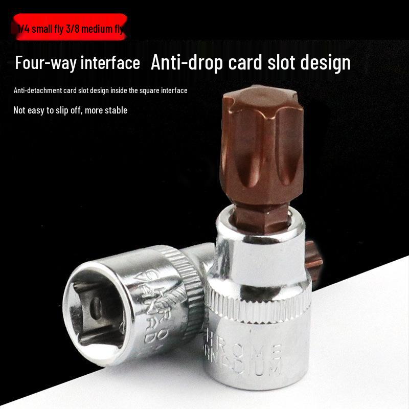 Hexagonal Star-Shaped Plum Blossom Screwdriver Bits and S2 Socket Tool 11-Piece Set