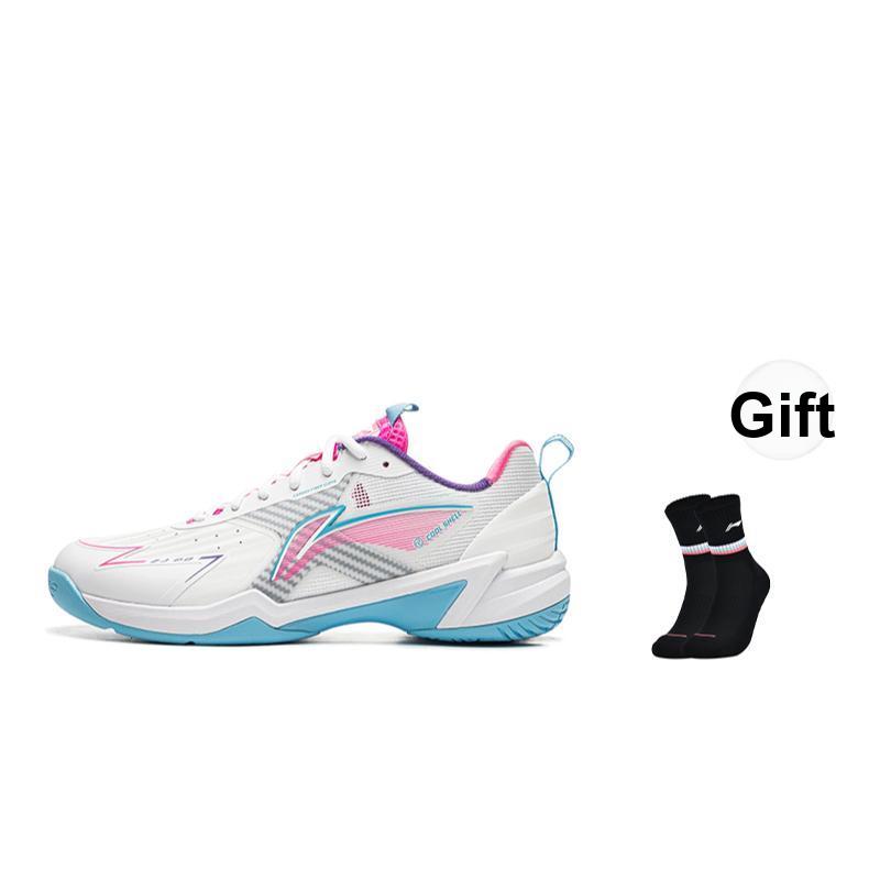 Li-Ning Comfortable Trendy Non-Slip Wear-Resistant Low-Top Badminton Shoes Unisex Shoes White Blue AYZU019-2