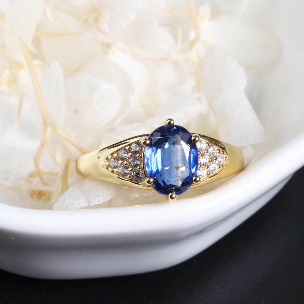 Elegant Vintage Natural Gemstone Blue Kyanite Sterling Silver Ring for Women Anniversaries and Engagement and Holiday Gifts