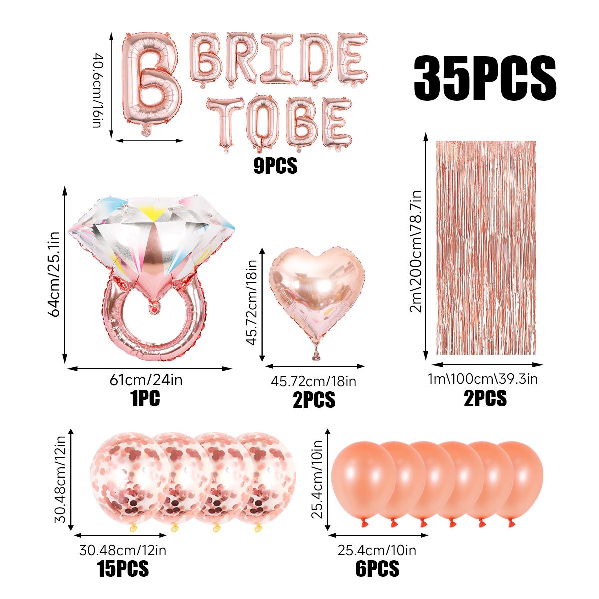 

37 шт. Баннер «Будь невестой» из розового золота, кольцо с шампанским, воздушные шары для свадебного душа, девичник Other