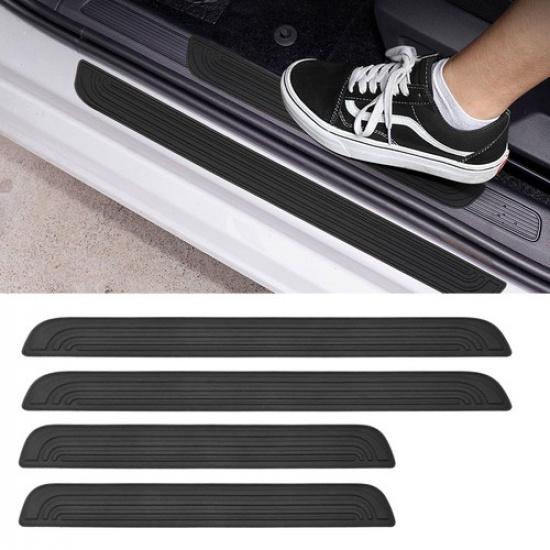 Car Interior Accessories Rubber Door Sill Scuff Plate Cover Panel Step Protector