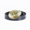 Gold and Silver Ethnic E Character Leather Belt: European & American Style, Two-Layer Cowhide Waistband