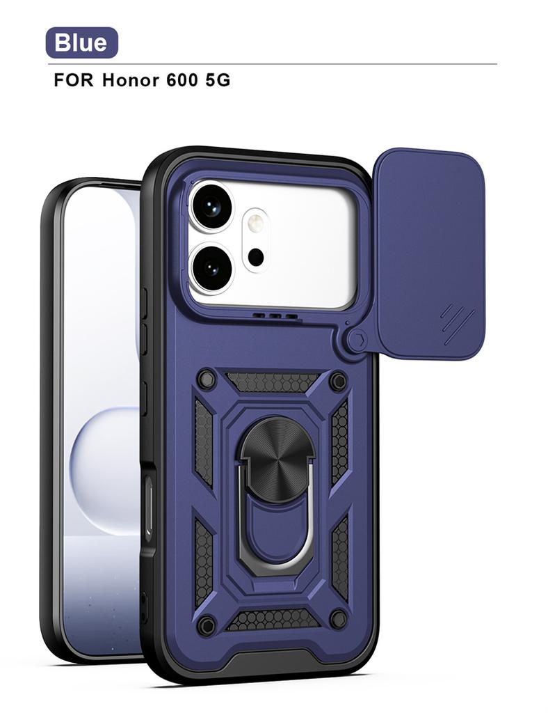 Armor Shockproof Case For Honor 600 Lite 600Pro Magnetic Ring Holder Slide Lens Cover For Honor 600 Honor600 Pro 5G Coque Funda