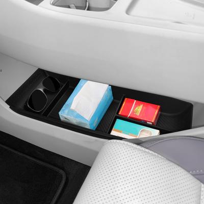 For MG 4 MG4 2025+ TPE Center Console Lower Layer Storage Box Central Tray Organizer Car Interior Accessories Tidying Black