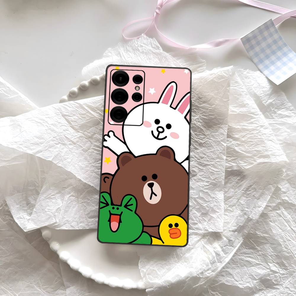 Cartoon Cute C-Cony B-Brown Phone Case For Samsung S 24 Fe 25 Ultra Plus 20 Lite 21 30 22 23 24 22 Ultra 5G Fundas