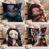 Anime D-Demon S-Slayer K-Kimetsu No Yaiba Pillow Case Comfort Sofa Bed Silky Elegant Invisible Zipper Custom Decorative Cushion