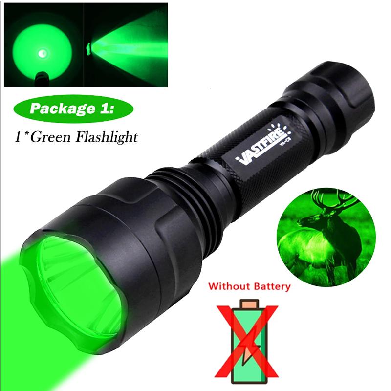 Red/Green/White Light Hunting Flashlight 2500LM 500-800M Range LED Tactical Flashlight Portable Torch Outdoor Waterproof Lantern