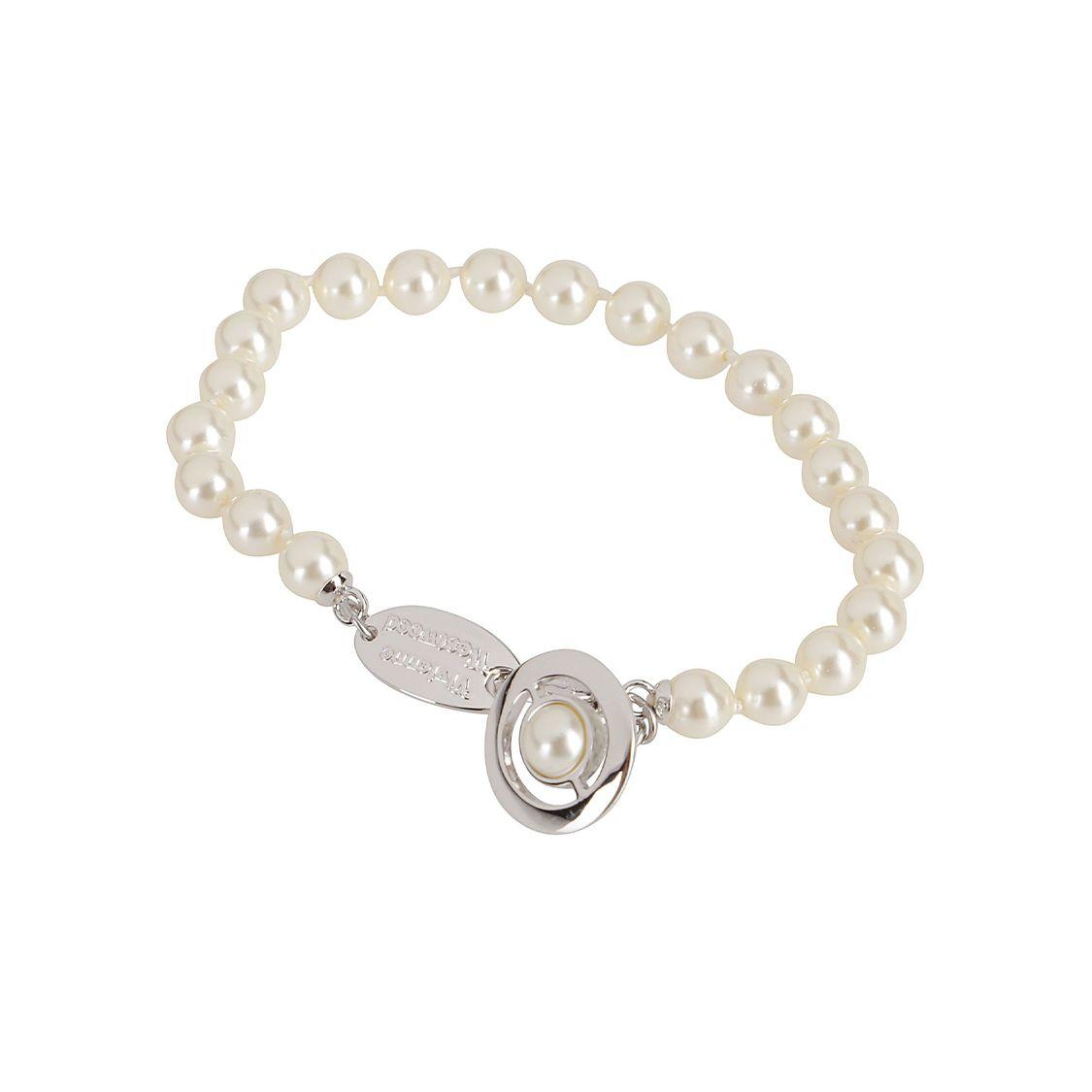Vivienne Westwood Simonetta Beaded Porcelain Glaze Detail 3D Metal Bracelet Unisex bracelet 6102017402W Box