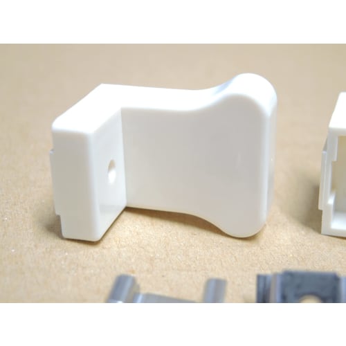 

Set of 2 L-Shaped (Bread-Shaped) Plastic Resin Door Handles for Bathroom Unit Baths, Folding Doors, and Parts