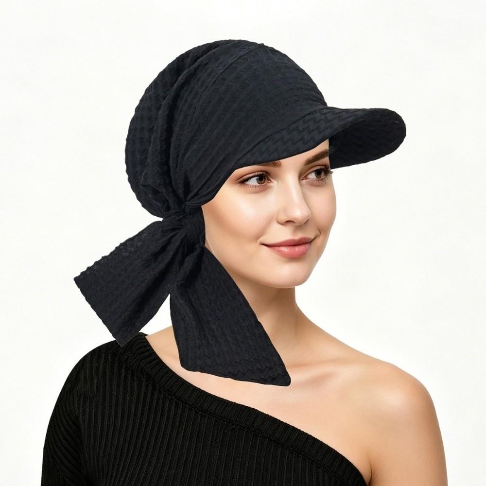 Sun Protection Turban Hat Curved Brim Sunshade Hat Casual Fabric Headscarf Outdoor