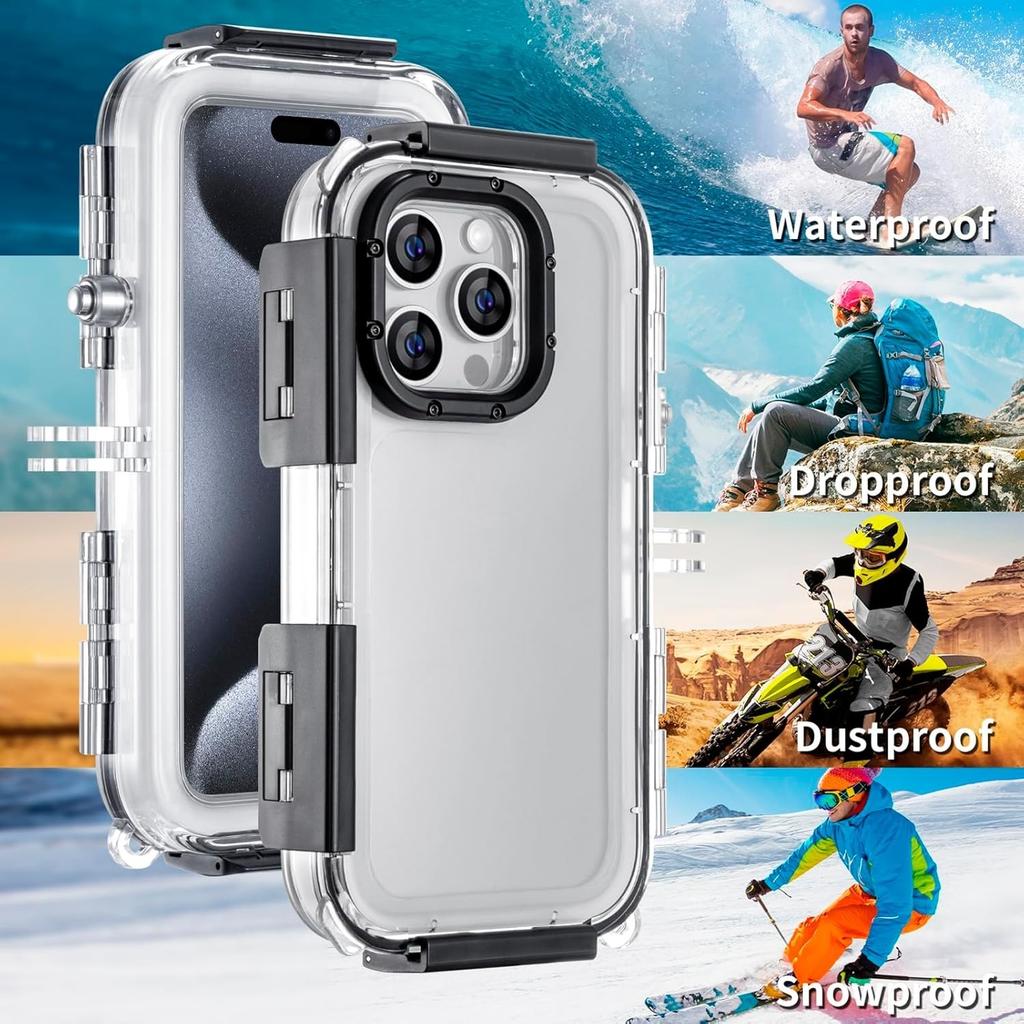 Waterproof Case for iPhone 13Pro814Pro/15Pro, Shock -proof, Antipolvo, Last Intervension Sports, Waterproof, Cycling Phone Cover, Skiing