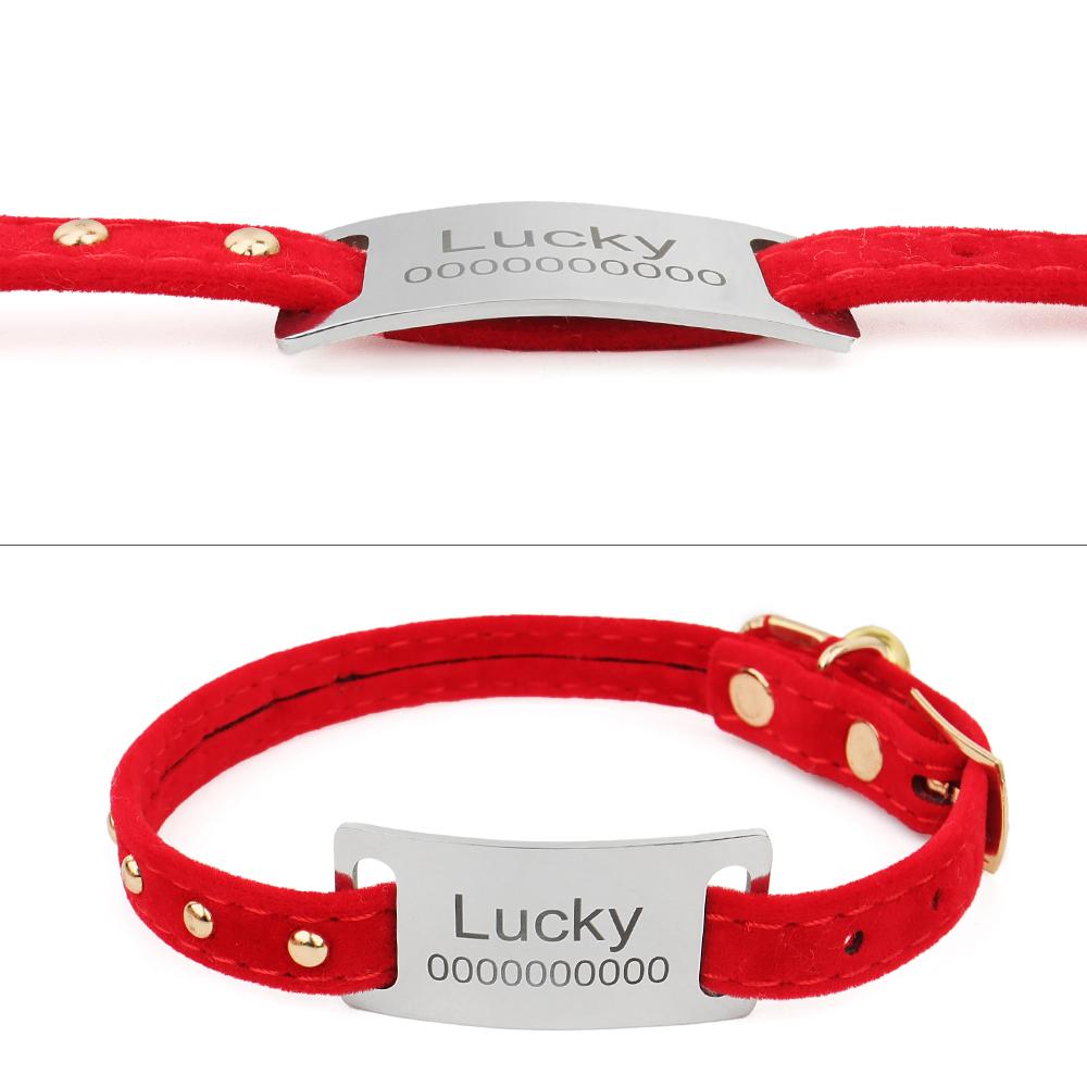Curved Personalized Name Cat Dog Collar Accessories Anti-lost ID Tag Custom Pet Collar Nameplate Engraving Black Silver Golden