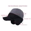 Fashion Ear Protection Men Knitted Cap Keep Warm Casual Beanies Hat Knit Wool Short Brim Ski Earflap Hat for Men Women