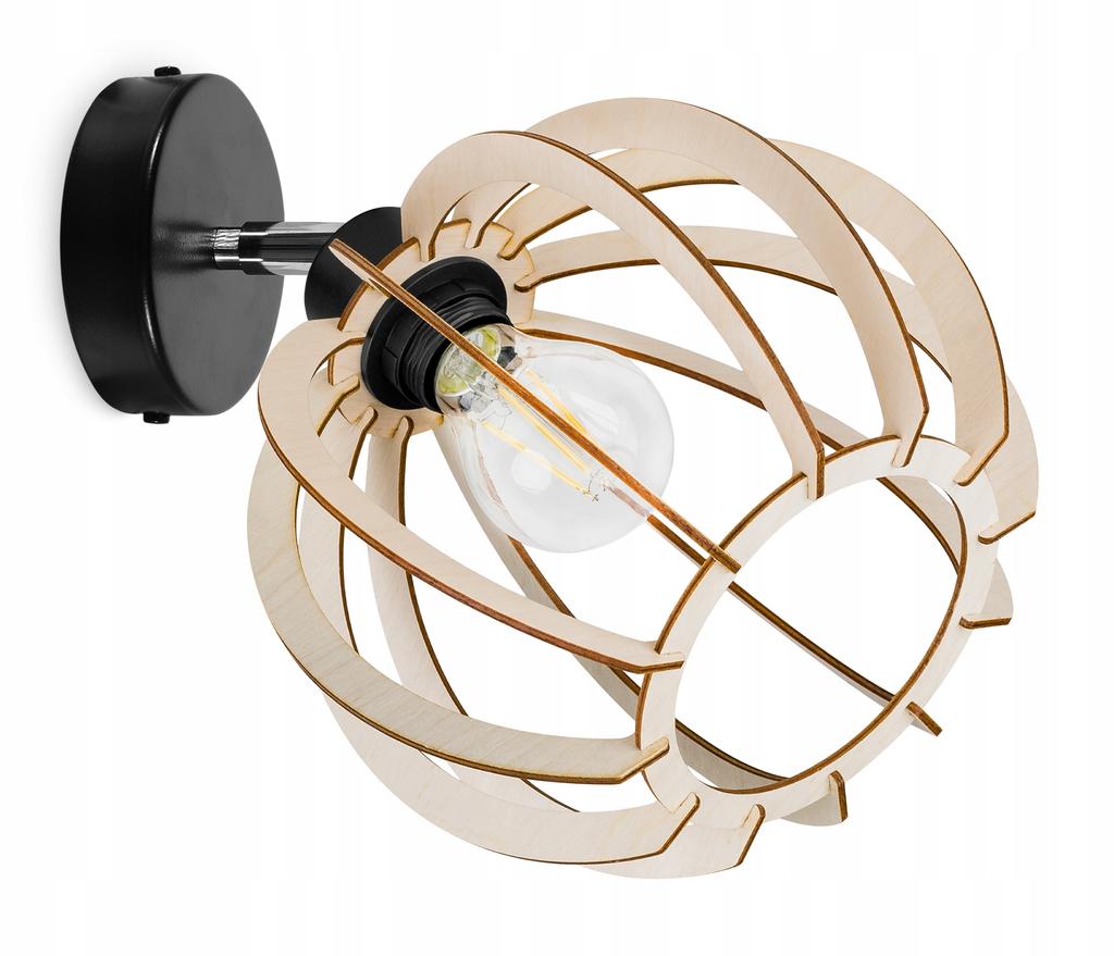 MODERNÍ LED DŘEVĚNÁ KULATÁ STROPNÍ LAMPA