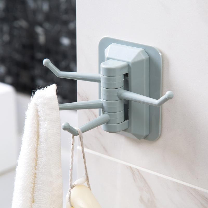 Rotating Hook Strong Adhesive Towel Hanger, Bathroom Wall Storage No Drilling No Marks Wall-mounted Adhesive Hook