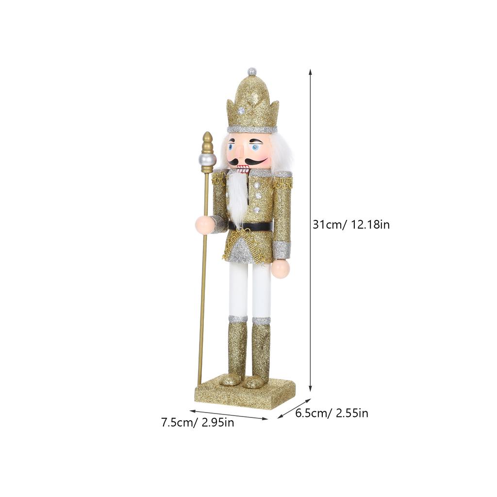 Wooden Nutcracker Soldier Christmas Decoration Classic Handcrafted Desktop Nutcracker Decor Festive Holiday Table Centerpiece