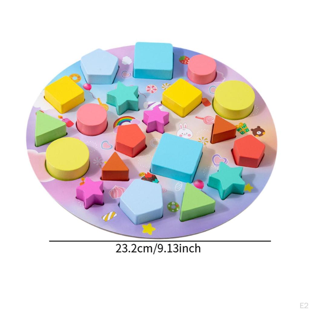 Shape Sorting Puzzle Matching Blocks Early Learning Toy Wooden Educational Toys for
