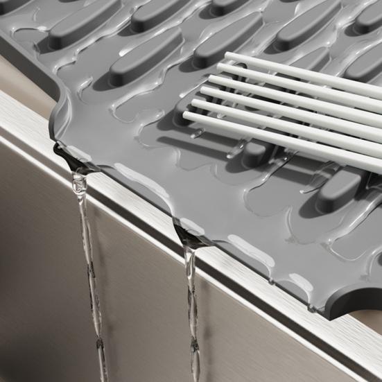 Yousheng Silicone Drain Mat Heat-resistant Non-slip Kitchen Drying Pad Water Drainage Design Hotel Kitchen Utensil Drying Pad