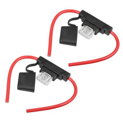 Car Inline ATC Style 80A Large Fuse Holder DC 8 Gauge 2 Set