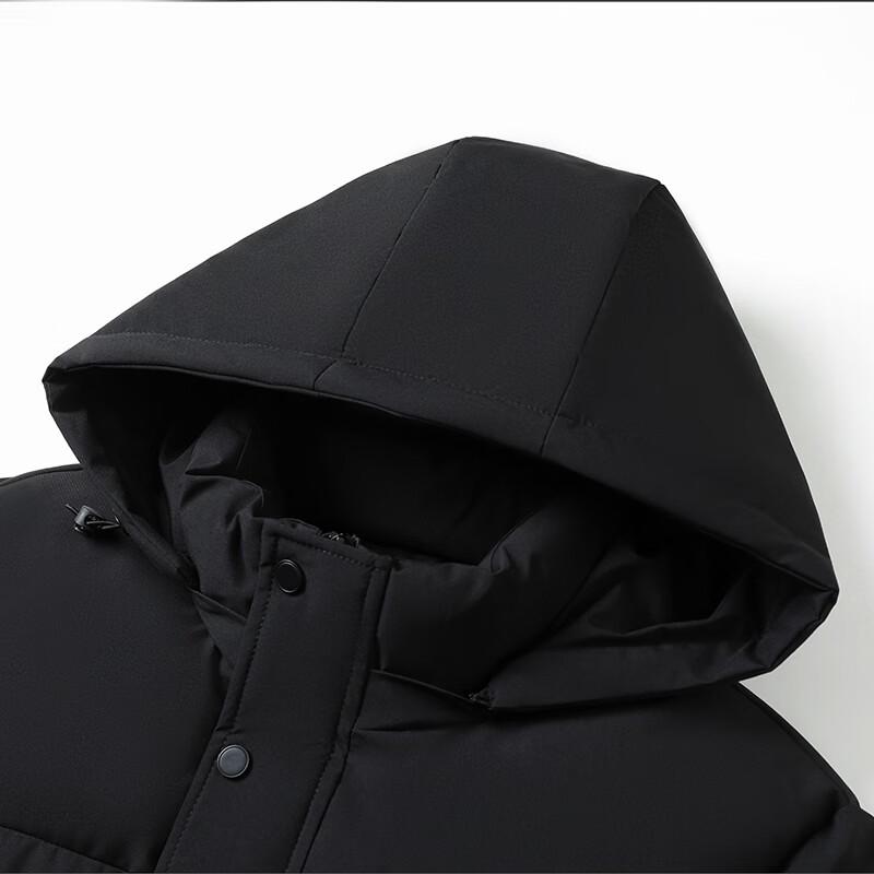 ROMON Men's Wool-Blend Hooded Insulated Winter Jacket