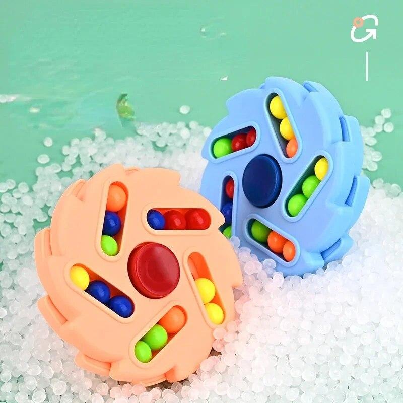 Rotating Bean Little Cubes for Kids Rotating Cube Kids Stress Relief Toy for Adults Kids Plastic Mini Cube