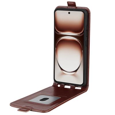For Oppo Reno12 5G (Global) Leather Case Vertical Flip Card Slots Phone Cover