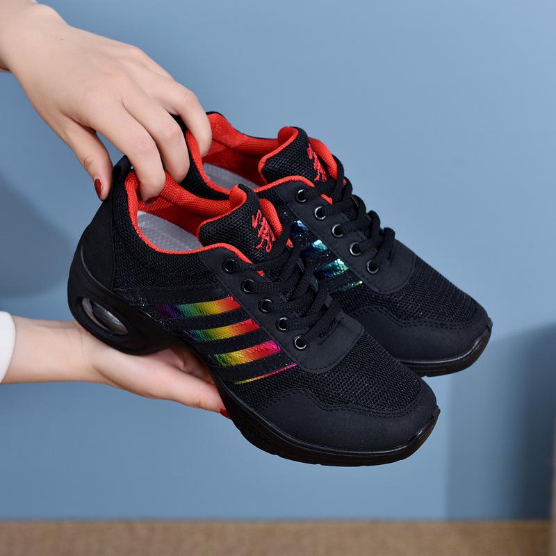 Dance Sneakers for Woman Jazz Shoes Mesh Modern Outsole Dance Sneakers Breathable Lightweight Dancing Fitness Shoes for Women