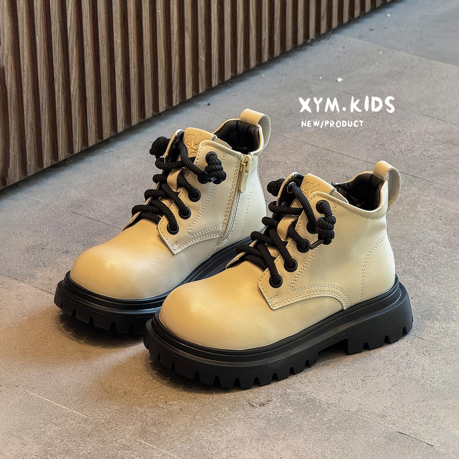 

2025 Зима Новые Детские Ботинки Мартин Простые Универсальные Легкие Нескользящие Ботинки для Девочек Принцесса Кожаные Ботинки 26-30 yards whole hand 5 pairs starting batch бежевый