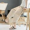 Men Chinese Style Cotton Beach Pants Men Retro Streetwear Calf-Lenght Bottoms Man Casual Traditional Trousers Summer Harem Pants